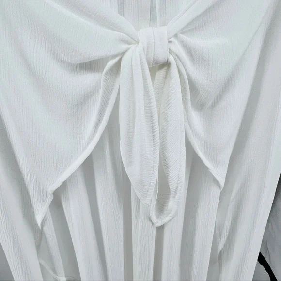 Kona Sol NWT Split Wide Leg Tie Front Pants Sz M White Gauzy Swim Cover Up Sheer - Picture 12 of 15